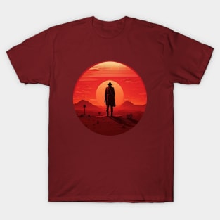 Sci-fi Gunfighter Sunset T-Shirt